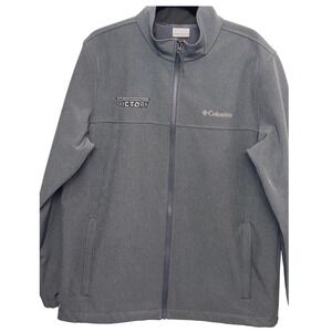 Columbia Victory Softshell Jacket‎ Mens L Gray Full Zip Lightweight Coat
